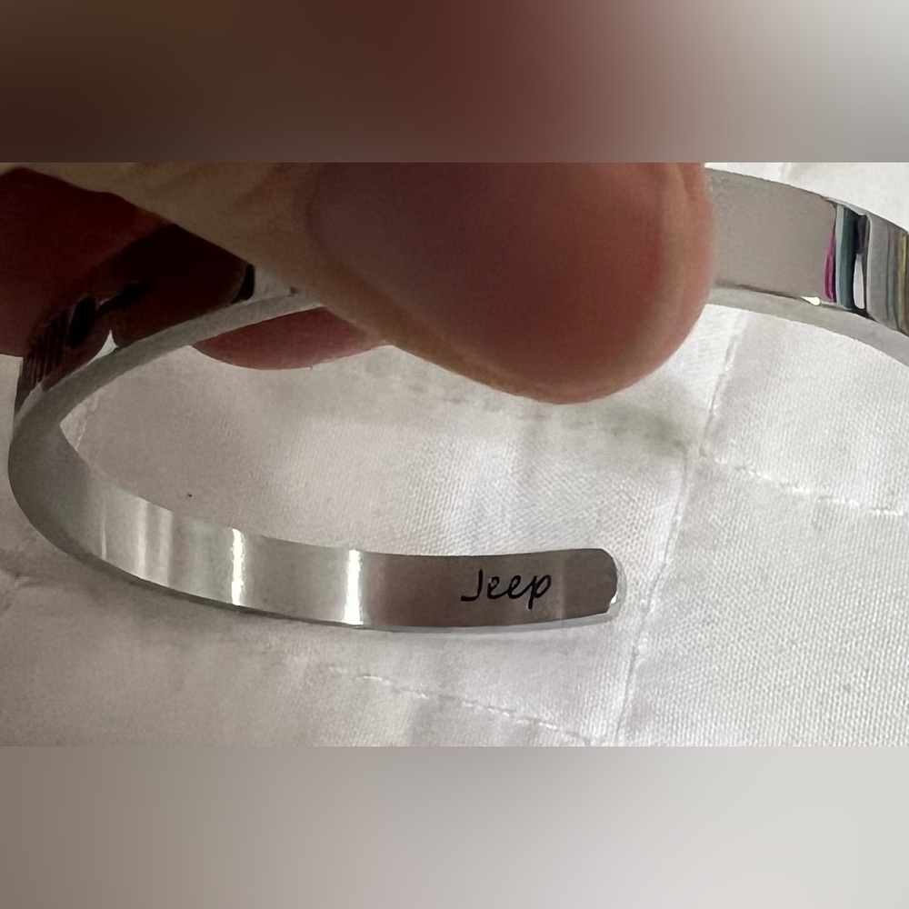 Jeep Girl Cuff Bracelet-Jeep grill shown on front- Jeep girl written inside - Picture 4 of 5
